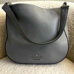 Kate Spade New York 'Lexy' Large Pebbled Leather Shoulder Bag in Grey